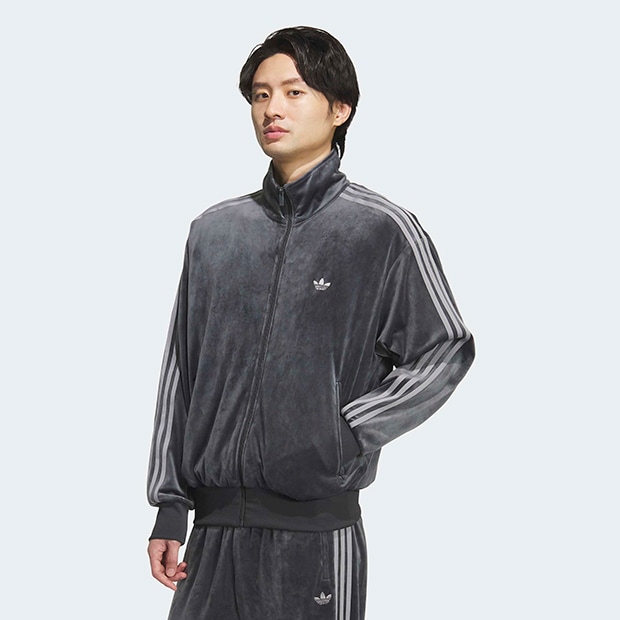 adidas/アディダス ベロア　ジャージ　グレー アディダス ベロア トラックジャケット - グレー | アディダス