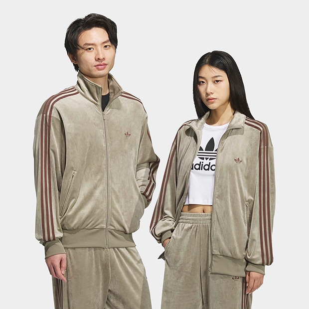 adidas FB TTベロアトラックジャケット アディカラー FB TT ベロア トラックトップ（ジャージ） クレイ