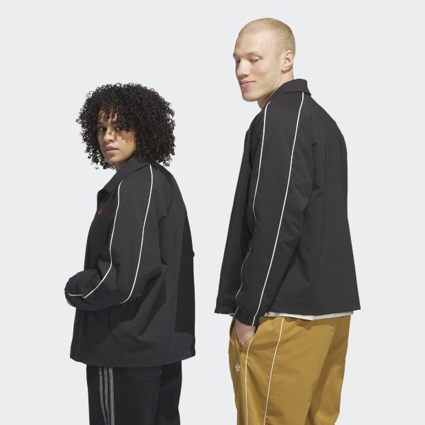 ADIDAS ORIGINALS コーチジャケット ブラック×アイボリー ｜アパレル