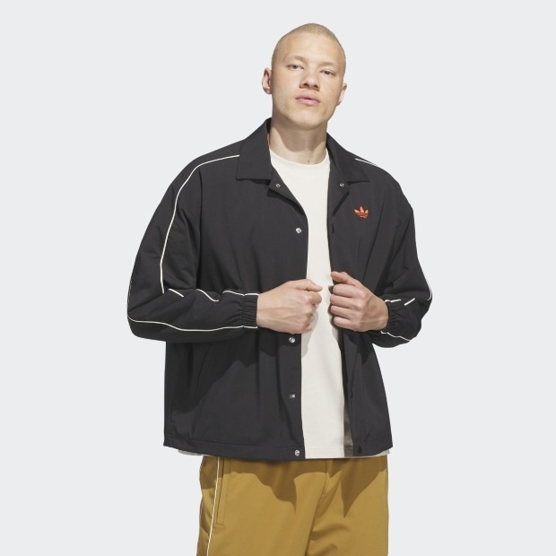 ADIDAS ORIGINALS コーチジャケット ブラック×アイボリー ｜すべての