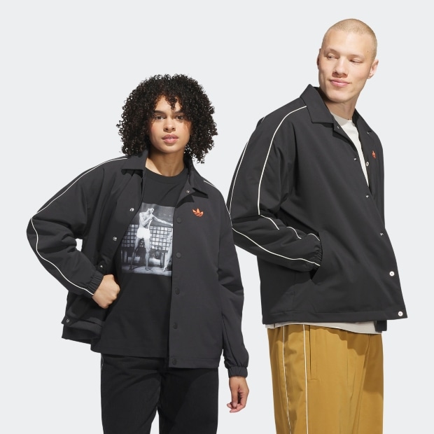 ADIDAS ORIGINALS コーチジャケット ブラック×アイボリー ｜アパレル
