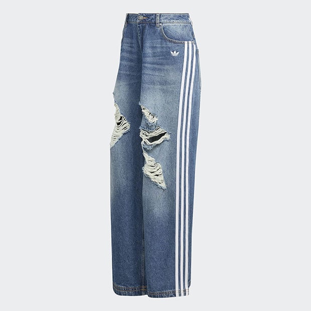 レディース ADIDAS ORIGINALS ルーズデニム ディストレスト パンツ