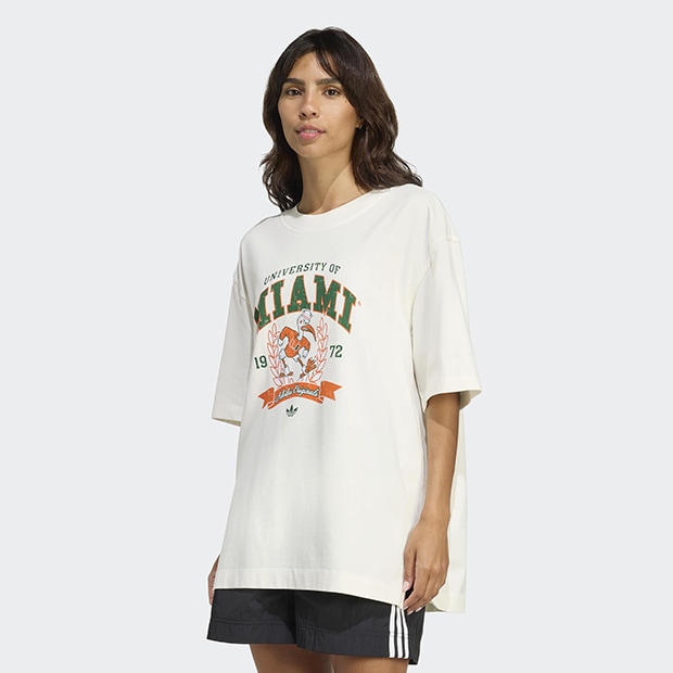 レディース ATHLETIC DEPT NCAA マイアミ大学 半袖Tシャツ　オフホワイト　
