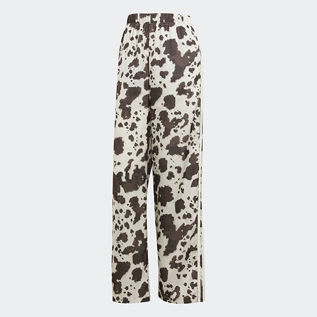 レディース サテン ワイドレッグ パンツ　マルチカラー　