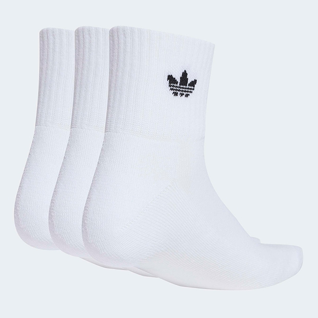 アディカラー ミッドアンクルソックス 3足組　ホワイト　