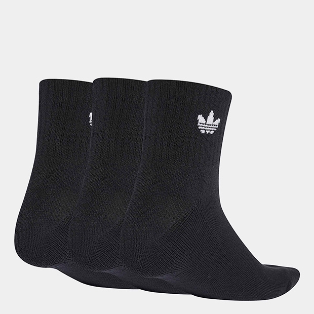 アディカラー ミッドアンクルソックス 3足組　ブラック　