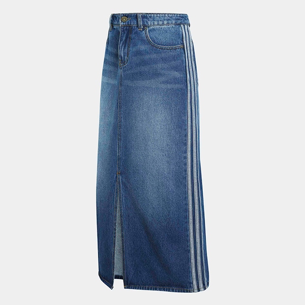 レディース アディカラー スリーストライプス デニム ペンシルスカート