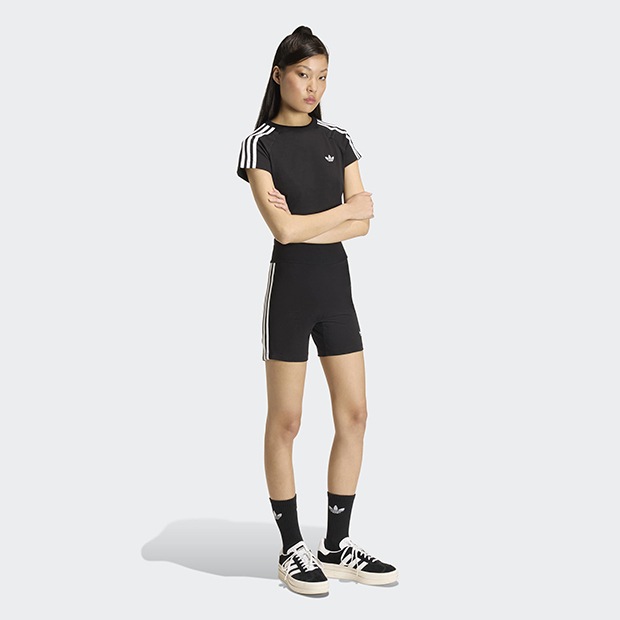 レディース アディカラー SST 半袖 ベビーTシャツ　ブラック　