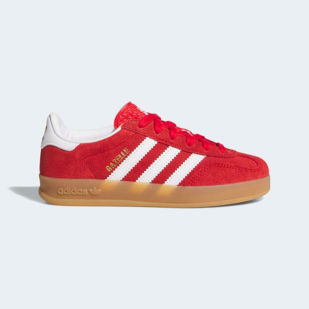 ジュニア キッズ ガゼル インドア GAZELLE INDOOR CF EL C oow93　ベタースカーレット×クラウドホワイト　