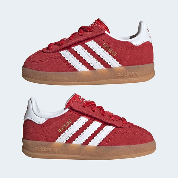 ジュニア ベビー ガゼル インドア GAZELLE INDOOR CF EL I oow95　ベタースカーレット×クラウドホワイト　
