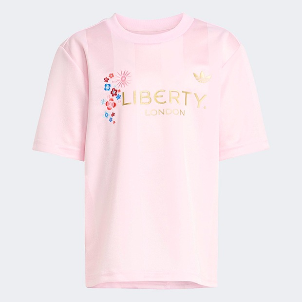 ジュニア キッズ ADIDAS × LIBERTY LONDON スカート 半袖ティー セット クリアピンク