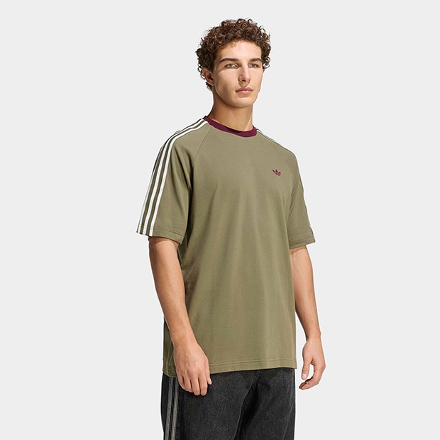 メンズ ブリットコア リンガー 半袖 Tシャツ　オリーブストレータ　