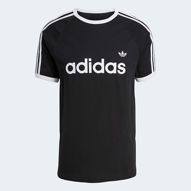 メンズ アディカラー スリーストライプス スリム リンガー Tシャツ