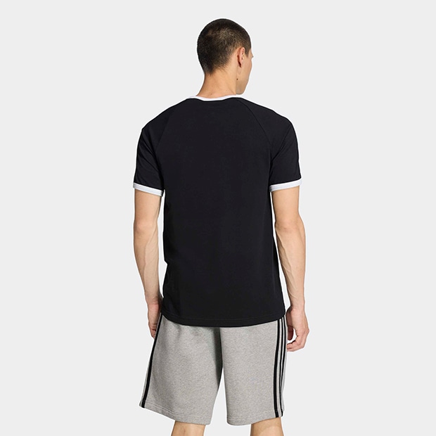 メンズ アディカラー スリーストライプス スリム リンガー Tシャツ