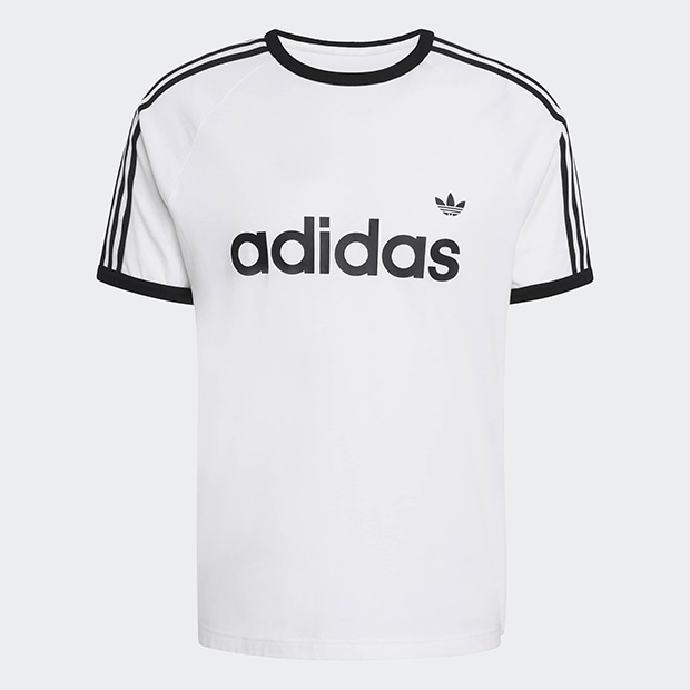 メンズ アディカラー スリーストライプス スリム リンガー Tシャツ