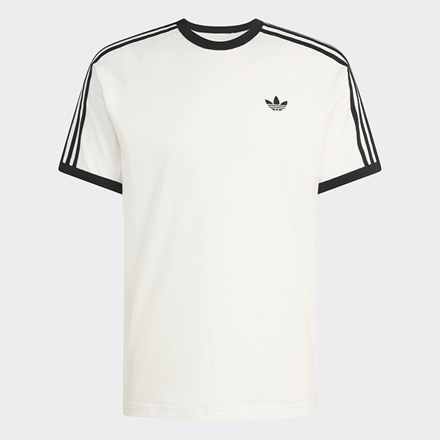メンズ アディカラー スリーストライプ 半袖 Tシャツ ホワイト