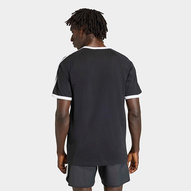 メンズ アディカラー スリーストライプ 半袖 Tシャツ ブラック