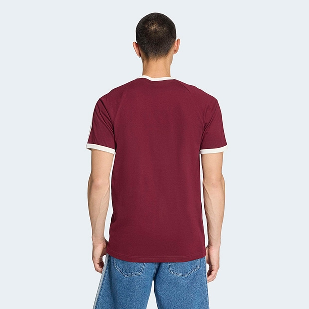 adidas ストライプラガーシャツ 96cm ボルドー adidas（アディダス） tシャツ 3-STRIPS TEE ラグランスリーブ スリー