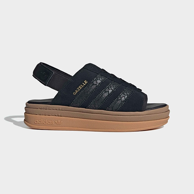 レディース ガゼル ボールド サンダル GAZELLE BOLD SANDAL opt29　コアブラック×ゴールドメタリック　