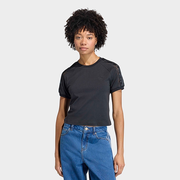 レディース レース カリ 半袖 Tシャツ　ブラック　
