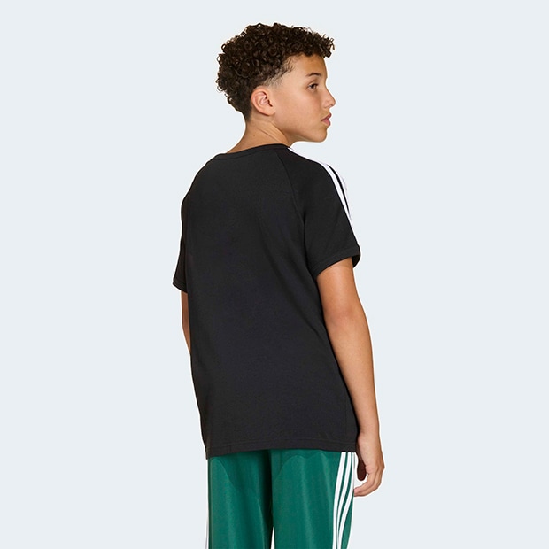 ジュニア キッズ アディカラー スリーストライプ 半袖 Tシャツ ブラック