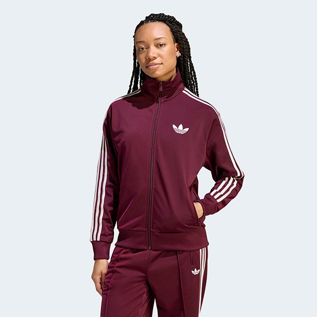 レディース アディカラー ファイヤーバード ルーズ トラックトップ　マルーン　