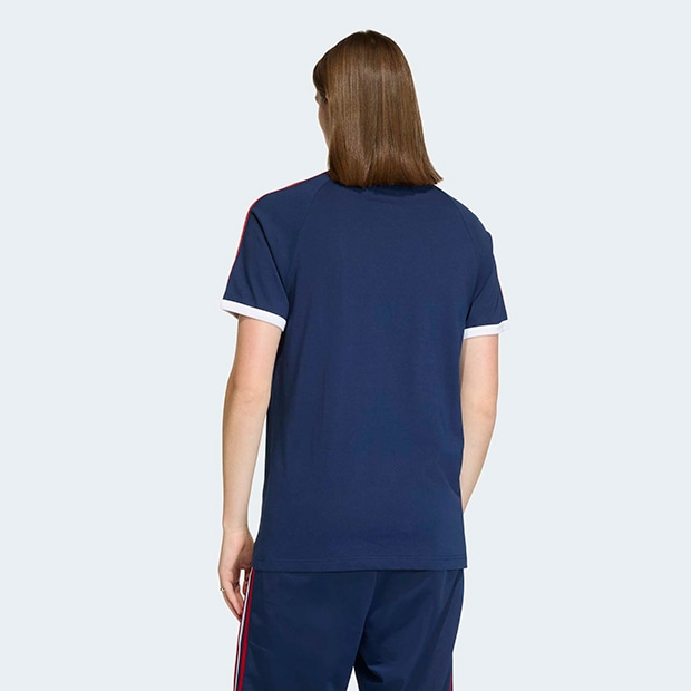 メンズ アディカラー スリーストライプ 半袖 Tシャツ ナイトインディゴ