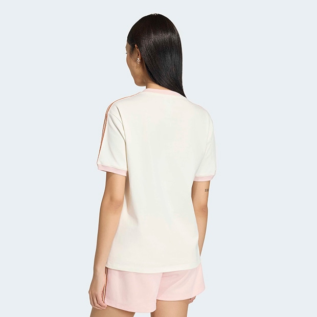 レディース アディダス オリジナルス サマーグロー アドバンスド スリーストライプス 半袖 Tシャツ　オフホワイト　