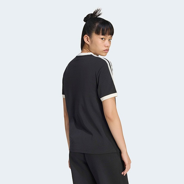 レディース アディダス オリジナルス サマーグロー アドバンスド スリーストライプス 半袖 Tシャツ　ブラック　