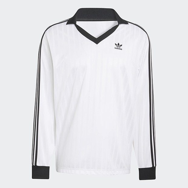 メンズ アディカラー ピケ サッカー長袖Tシャツ ホワイト ｜すべての