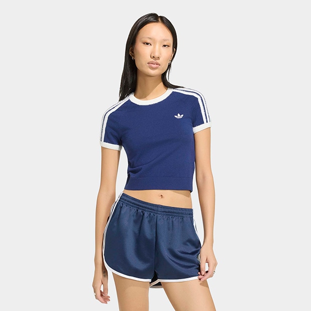 レディース ニット 半袖 Tシャツ　ダークブルー　