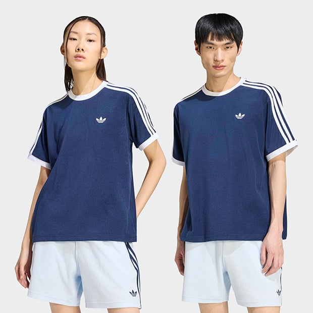ユニセックス アディカラー テリー カリ 半袖 Tシャツ　ナイトインディゴ　