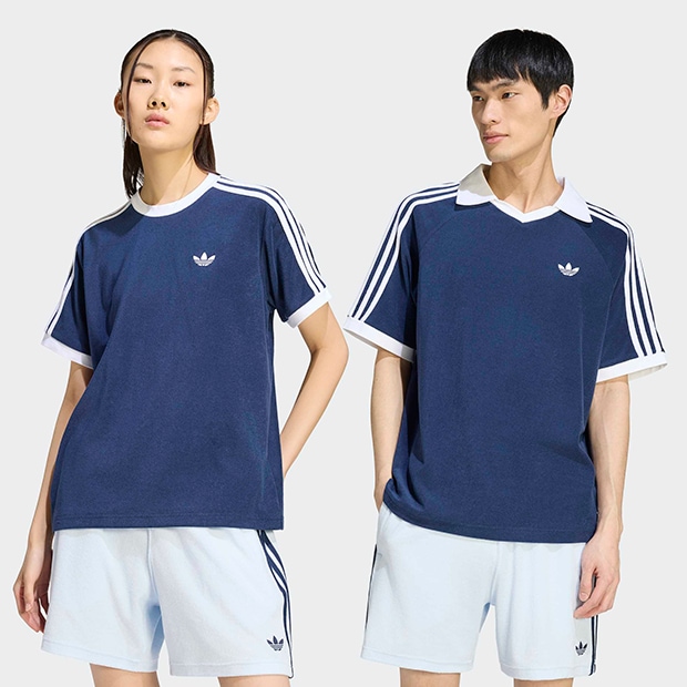 ユニセックス アディカラー テリー カリ 半袖 Tシャツ　ナイトインディゴ　
