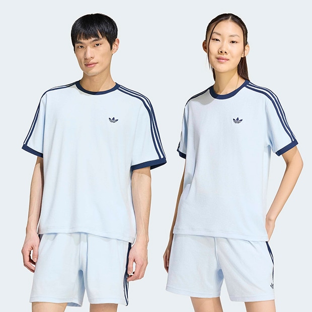 ユニセックス アディカラー テリー カリ 半袖 Tシャツ　クリアスカイ　