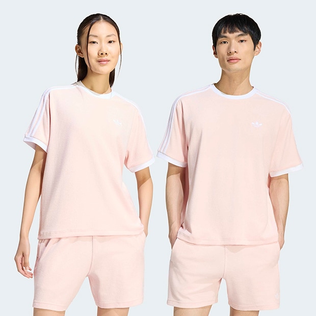 ユニセックス アディカラー テリー カリ 半袖 Tシャツ　サンディピンク　