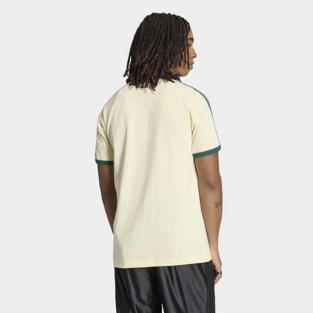 メンズ アディカラー スリーストライプ 半袖 Tシャツ　ウォームバニラ　