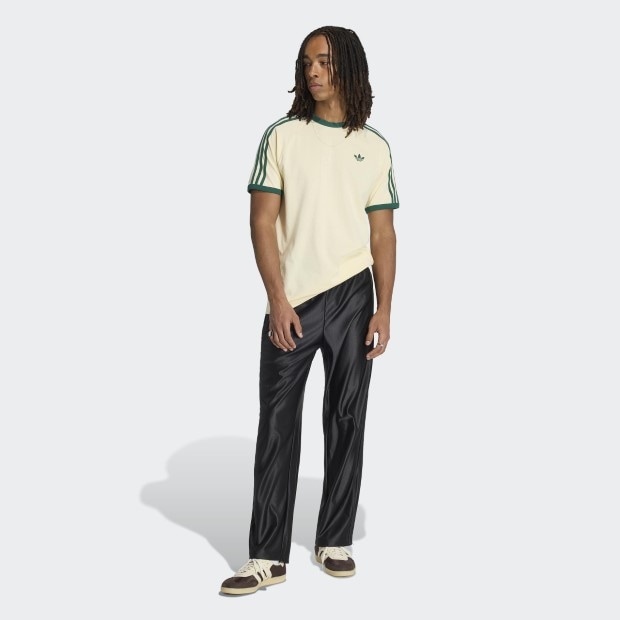 メンズ アディカラー スリーストライプ 半袖 Tシャツ　ウォームバニラ　