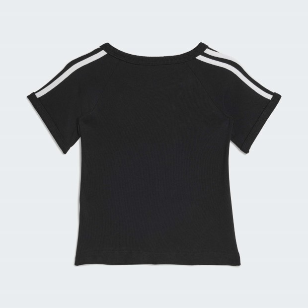 ジュニア キッズ スリーストライプス 半袖Tシャツ　ブラック　