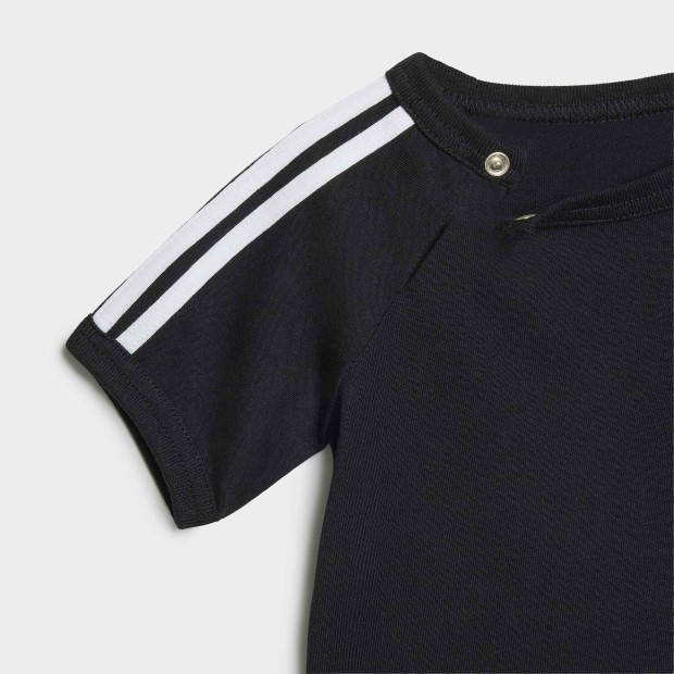 ジュニア キッズ スリーストライプス 半袖Tシャツ・パンツセット　ブラック　