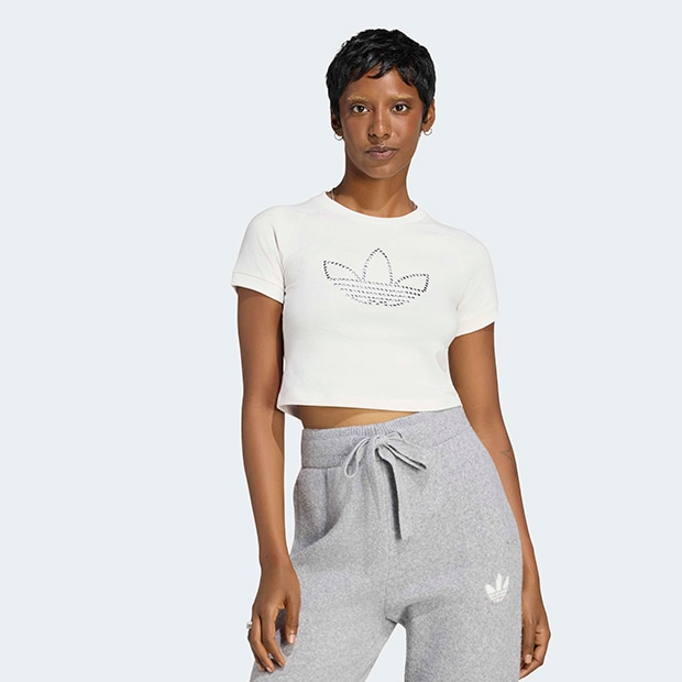 レディース スタッド カリ 半袖 Tシャツ　クラウドホワイト　