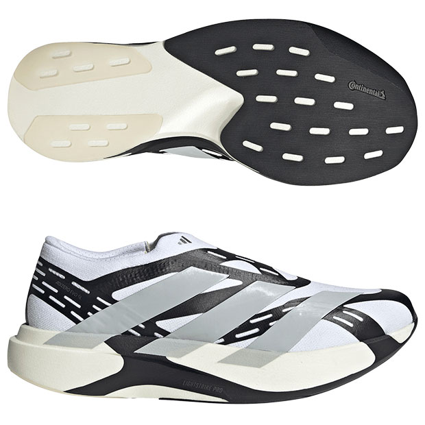 アディゼロ EVO SL LACELESS M　フットウェアホワイト×グレーツー　