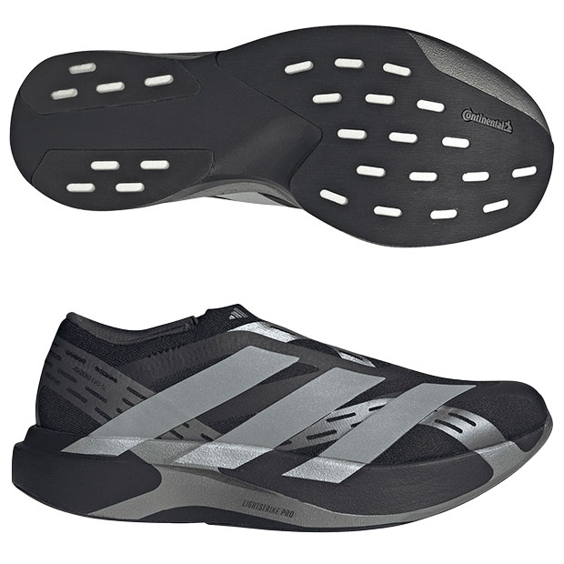 アディゼロ EVO SL LACELESS M　コアブラック×シルバーメタリック　