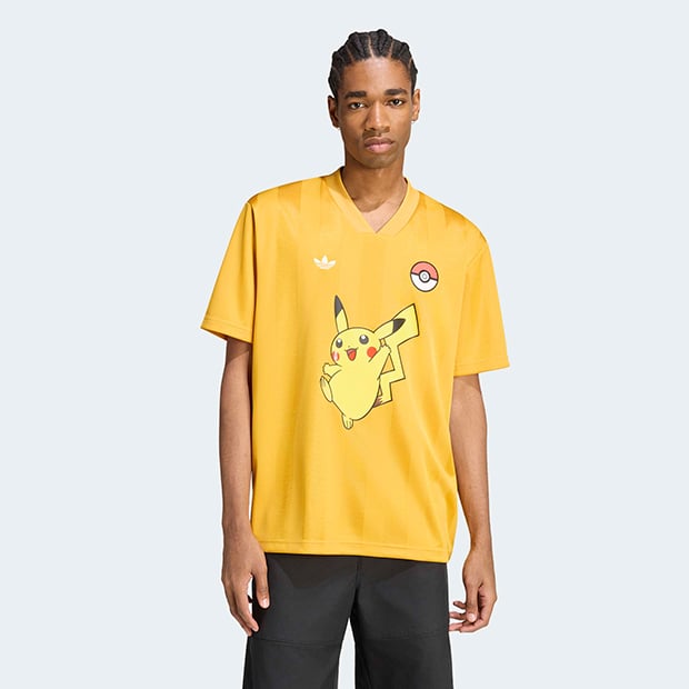 メンズ ポケモン ジャージTシャツ　プリラブドイエロー　