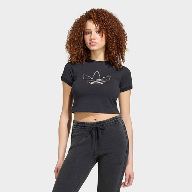 レディース スタッド カリ 半袖 Tシャツ　ブラック　