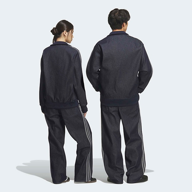 ユニセックス アディカラー ファイヤーバード デニム トラックパンツ