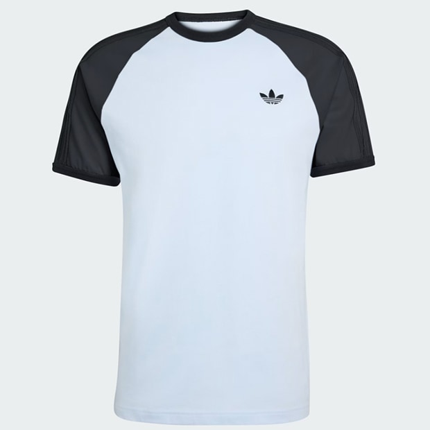 メンズ アディカラー スリーストライプ 半袖 Tシャツ クリスタルスカイ