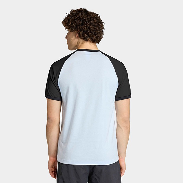 メンズ アディカラー スリーストライプ 半袖 Tシャツ　クリスタルスカイ　