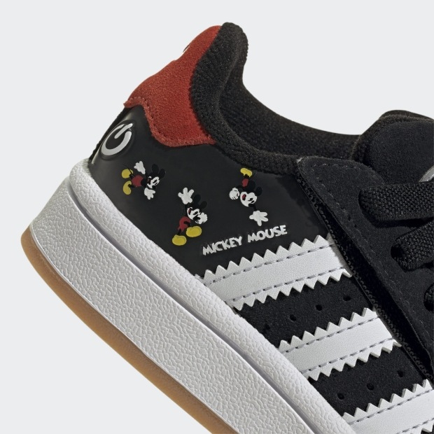ジュニア ベビー アディダス ディズニー ミッキーマウス キャンパス 00S LEDライト コンフォートクロージャー 伸縮シューレース opg85 コアブラック×クラウドホワイト