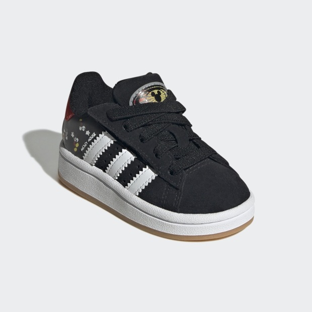 ジュニア ベビー アディダス ディズニー ミッキーマウス キャンパス 00S LEDライト コンフォートクロージャー 伸縮シューレース opg85 コアブラック×クラウドホワイト