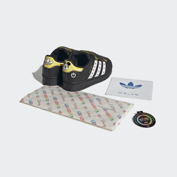 ジュニア キッズ アディダス ディズニー SST LEDライト コンフォートクロージャー oph12 コアブラック×クラウドホワイト